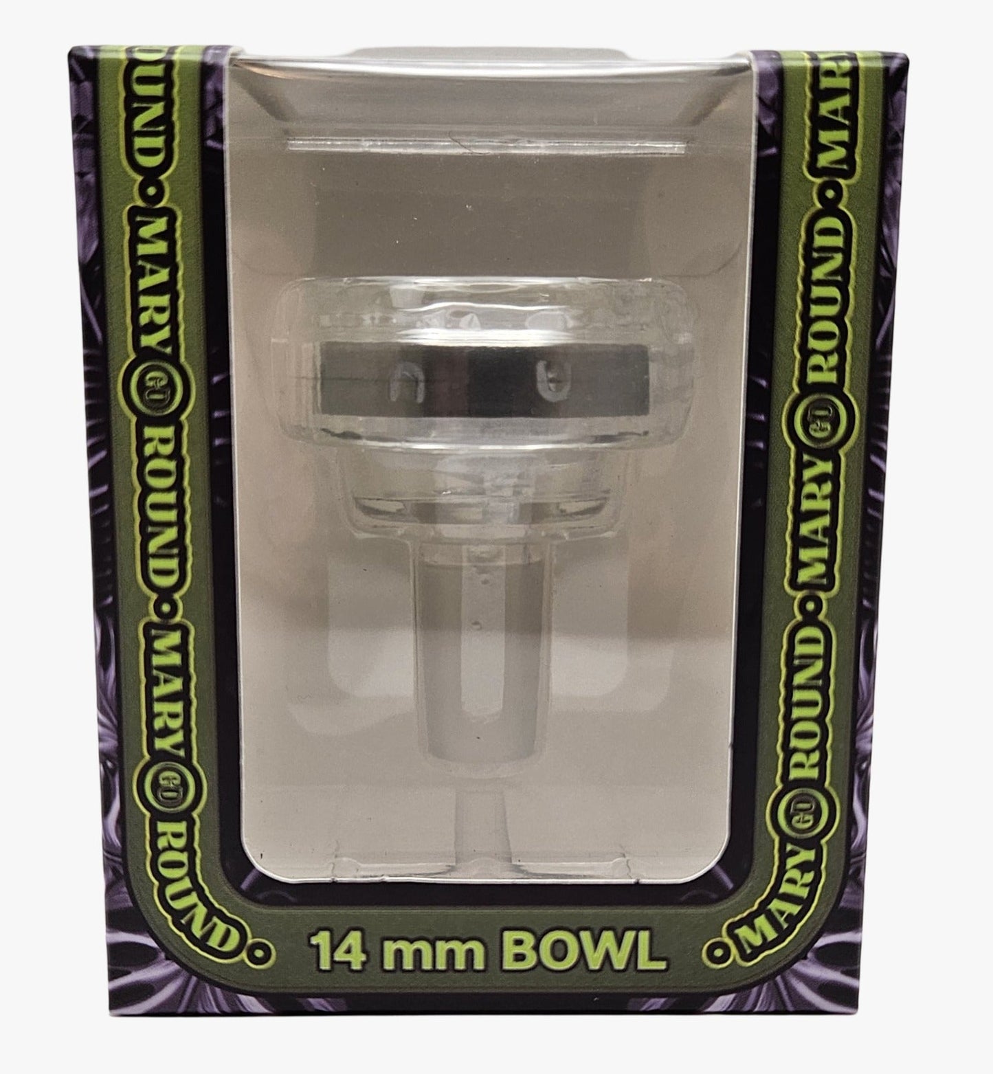Anti-Clog 14mm Bong Bowl with Built-in Scraper & Rotating Lid Glass