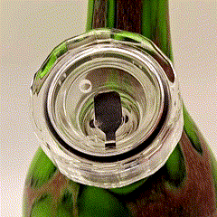 Anti-Clog 14mm Bong Bowl with Built-in Scraper & Rotating Lid Glass